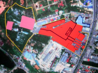 A map shows the area destroyed in Phuket's SuperCheap blaze