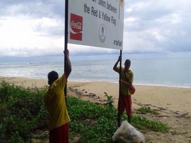 They're back: Lifeguards on Phuket set up shop after a four-week 'holiday'