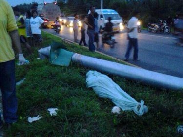 Aftermath of a double fatality north of Phuket, with worse to come today