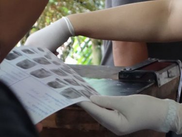 Fingerprints being taken at the Phuket City Crime Crisis Centre
