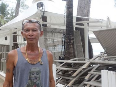 Disenchanted beach club ''owner'' Pradab Koliyanon at Surin yesterday