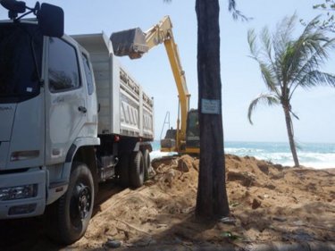 Phuket's Surin beach earlier this month: will the trucks and graders be back soon?