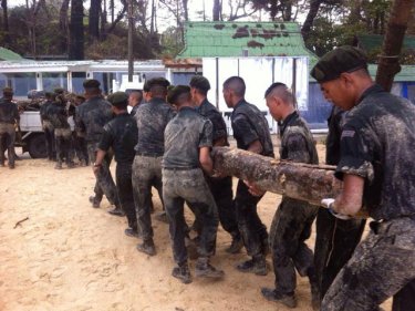 Sandy cadets clean the Phuket beaches today - and hope it continues