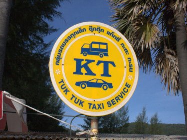 The KT insignia was displayed at many areas run by tuk-tuk and taxi drivers