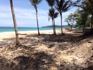 Phuket's cleared Lay Pang beach, where debris will be removed soon