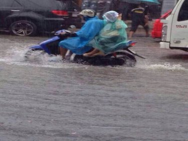 Here we go again . . . Patong becomes a waterway in today's downpour