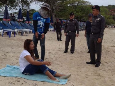 A most unusual sand-kicking reenactment on a beach near Pattaya