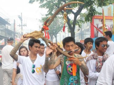 Stag party: from today's Jui Tui parade for the Phuket Vegetarian Festival