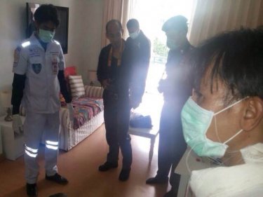 Patong paramedics inside the dead man's condo this week