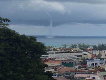 The waterspout over Patong bay off Phuket today