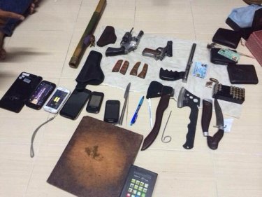 Weapons cleared from Kalim, north of Patong, with 10 men arrested tonight