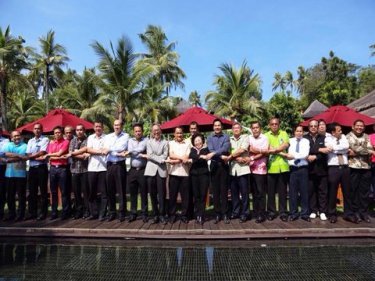 The mayors and local leaders gather in private at a Phuket resort