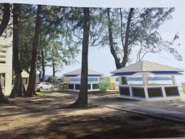 An artist's impression of how the Phuket shorefront kiosks might look