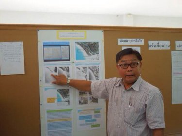 Details of the Phuket parkland encroachment are highlighted yesterday