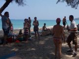 Raiders Nab Sunbeds, Padded Mats from Puzzled Tourists on Beach Near Luxury Phuket Resort