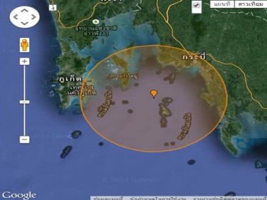 The centre of the quake off Phuket was close to Phi Phi