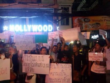 Hollywood in lights: Staff protest over an alleged police assault on a colleague