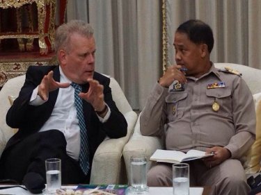 The Danish Ambassador chats with Phuket's Governor yesterday