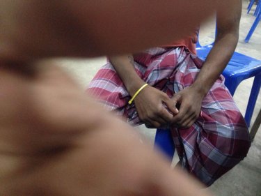 Rohingya are given bracelets in Thailand to designate their buyer