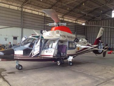 Phuket's new rescue helicopter, on display at the new Region 8 HQ