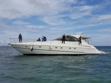 The sleek Pimpraow in trouble off Phuket's east coast today