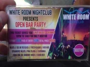 The Open Bar Party ticket that led to the bashing of tourists in Patong