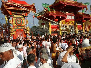 Raising the lantern pole at the Jui Tui Shrine means ceremonies have begun